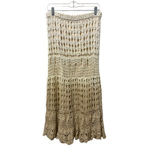 Kyra Crochet Knit Midi Skirt Ombre Size Medium NEW NWT
